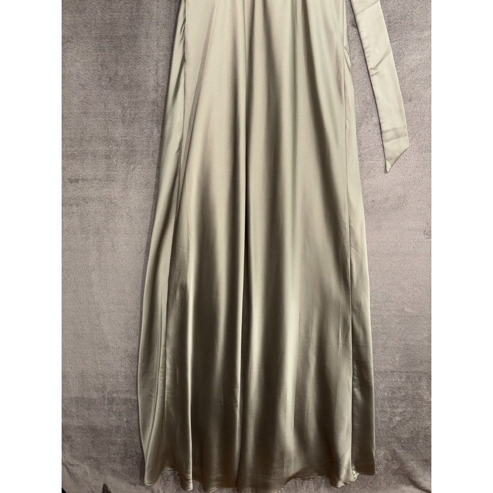 Show Me Your Mumu Lana Maxi Dress Women's Medium Moss Green Luxe Satin - Picture 12 of 16